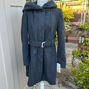 NWT! Zara Dark Gray Wool Blend Coat. Size XL but fits more M/L.